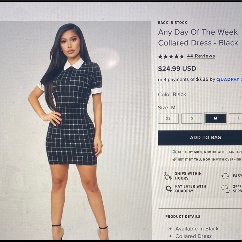 Fashion Nova Collared Dress 🖤🤍